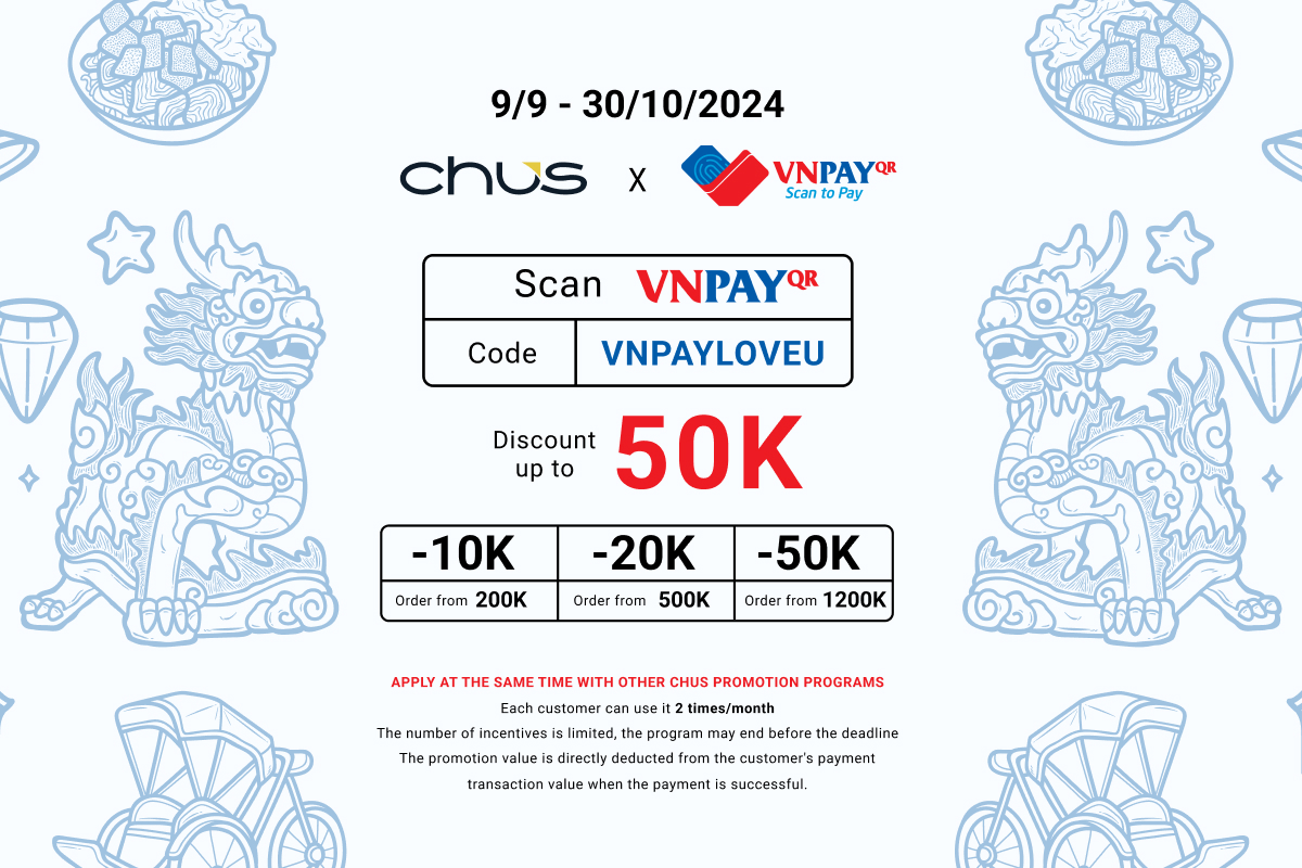 khuyến mãi chus x vnpay tháng 9 2024