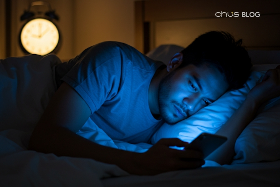ánh sáng xanh ảnh hưởng đến giấc ngủ