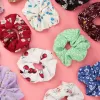 random recycled scrunchies, cute patterns, for hair tying or wrist accessories, perfect gift for sweet and feminine girls