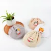 túi rút vải thêu, họa tiết xinh xắn, chất liệu linen tự nhiên bền đẹp, phong cách vintage, hợp phối với đầm hoa nhí