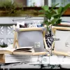 vintage storage bag, along with woody frame (small size), easily foldable and portable, durable, home decor, handcrafted product