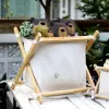 vintage storage bag, along with woody frame (big size), large dimensions, easily foldable and portable, durable material, home decor