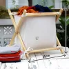 vintage storage bag, along with woody frame (big size), large dimensions, easily foldable and portable, durable material, home decor