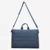 canvas working bag, multiple separate compartments, fits a laptop, can be worn crossbody or carried by hand