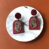 “calm” lady & flower clay earrings, unique and distinctive accessories, high durability, ideal gift for independent girls
