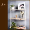 swing cotton hanging shelf, natural pine wood, handcrafted, minimalist style, easy to install, decorative furniture