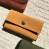 ví da đựng card nút bấm, ví hai ngăn tinh giản, nút bấm tinh tế, chất liệu da mềm mịn, kiểu dáng sang trọng và thời trang, thủ công, thanhsimone, chus