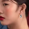 abalone shell earrings, leaves & drop of heaven collection, hexagonal and oval design, intriguing accessories, natural colors