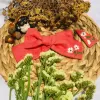 ribbon hair ties, sweet and feminine style, made of breathable linen and cotton fabric, adorned with charming floral patterns