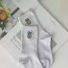 embroidered turtle neck socks, cute small embroidered socks, vintage-style embroidered socks, breathable cotton socks, gifts for friends