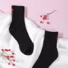 embroidered turtle neck socks, cute small embroidered socks, vintage-style embroidered socks, breathable cotton socks, gifts for friends