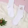 embroidered turtle neck socks, cute small embroidered socks, vintage-style embroidered socks, breathable cotton socks, gifts for friends