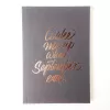 notebooks with message, minimalist and elegant design, fsc certified art paper, soft cover, handcrafted secure binding