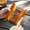 ví móc khóa da dạng gập, màu sắc và chất liệu da đa dạng, phong cách cổ điển và bụi bặm, nút cài chắc chắn, thủ công, thanhsimone, chus