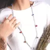 dây chuyền hạt gốm thủ công, phụ kiện handmade, thiết kế độc đáo, màu sắc trang nhã, phù hợp phối với trang phục đơn sắc