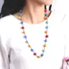 dây chuyền khoen đồng hạt gốm, sự kết hợp của những hạt gốm nhỏ đầy màu sắc, phong cách độc đáo, điểm nhấn cho trang phục đơn sắc