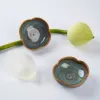 chén chấm sứ hình hoa, bst wattle green, gốm đông gia, chus