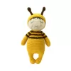 crochet bee rattle toy, yellow bee stuffed animal, woolen bee keychain, handmade fabric toy, handmade toy for kids