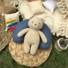 gấu len nhồi bông lục lạc, thú nhồi bông cho bé, gấu len cotton mềm, thú bông đeo lục lạc, đồ chơi bằng len handmade