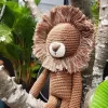 sư tử len nhồi bông lục lạc, thú bông lục lạc, thú nhồi bông móc len, đồ chơi bằng len handmade, thú bông cho bé
