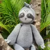 crochet sloth rattle toy, toy for kids, decorative toy, sloth plush with bells, bear hug for kids, woolen toy