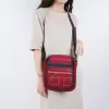 hemp & brocade crossbody bag with flap tct190, 1 main compartment and 2 auxiliary compartments, elegant and classic style