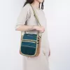 hemp & brocade crossbody bag with flap tct190, 1 main compartment and 2 auxiliary compartments, elegant and classic style