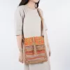 brocade crossbody bag with copper button tct212, thick and sturdy material, spacious bag shape, can hold many items