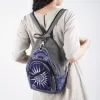 ba lô thổ cẩm phối linen, nghệ thuật batik tcbls025, chất vải mềm nhẹ, quai đeo êm ái, thiết kế nhiều ngăn tiện lợi, tính ứng dụng cao