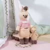 crochet stuffed standing kangaroo mommy and baby, medium size, woolen kangaroo plush, mother and baby kangaroo stuffed animals