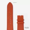 orange epsom leather handcrafted watch strap, delicate grain pattern, durable strap, resistant to creasing over time, trendy orange tone