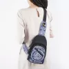 brocade & linen crossbody backpack, h'mong batik tcbls026, high durability, unique design, youthful and playful style