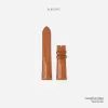 brown vachetta leather handcrafted watch strap, vegetable-tanned leather material, naturally soft and smooth, color changes over time