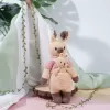 crochet stuffed standing kangaroo mommy and baby, medium size, woolen kangaroo plush, mother and baby kangaroo stuffed animals