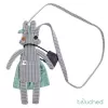 leaf doll bag, adorable white bunny design, convenient long strap, durable fabric, a gift for babies