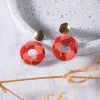 circle of life clay earrings, each color segment is pieced together with shimmering metallic edges, meaningful gift for friends