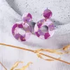 circle of life clay earrings, each color segment is pieced together with shimmering metallic edges, meaningful gift for friends