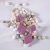 sabrina clay earrings, fan-shaped design with vein patterns, feminine and delicate style, pairs well with various outfits
