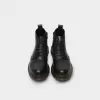 genuine leather lace up boots with zipper, thick sole, vintage leather shoes, high-quality men's leather shoes, men's office leather shoes