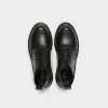 genuine leather lace up boots with zipper, thick sole, vintage leather shoes, high-quality men's leather shoes, men's office leather shoes