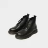 genuine leather lace up boots with zipper, high men's leather shoes, genuine cowhide leather shoes, men's zipper leather shoes
