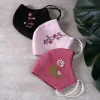 embroidered linen facial mask, soft and breathable linen material, comfortable for long-term wear, optimally prevents dust and bacteria