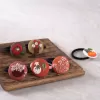 cột tóc thêu tay, màu sắc trang nhã, phụ kiện tóc handmade, dáng hạt tròn to, hình thêu tinh tế, đa dạng màu sắc
