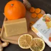 turmeric orange natural soap, back acne reducing soap, gentle skin care, natural skincare, brightens and smoothens skin