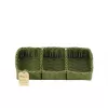khay đựng đồ 3 ngăn màu xanh matcha, khoan rộng và sâu, làm từ sợi giấy tái chế, màu xanh match tươi mát, sản phẩm bền vững