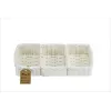 khay đựng đồ 3 ngăn màu trắng, sản phẩm làm từ nguyên liệu tái chế, bền chắc, giúp sắp xếp đồ vật gọn gàng, trang trí bàn học