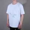 swan hand-embroidery t-shirt, cotton t-shirt, short-sleeved t-shirt, handcrafted swan embroidery, cold cotton t-shirt