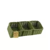 khay đựng đồ 3 ngăn màu xanh matcha, khoan rộng và sâu, làm từ sợi giấy tái chế, màu xanh match tươi mát, sản phẩm bền vững