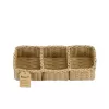 beige 3-compartment tank tray, neatly organizes items, cute decorative piece, made from recycled materials