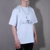touch' hand-embroidery t-shirt, hand-embroidered floral t-shirt, 100% cotton t-shirt, stretchy t-shirt, short-sleeved cold t-shirt